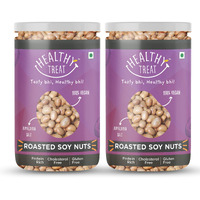 Healthy Treat Roasted Soyabean - Protein Rich 400 gm | Healthy Roasted Namkeen Snacks | Crunchy, Tasty & Delicious | Natural High Protein Snacks | Oil-Free, Non-fried Snack | Healthy Soya Snacks | (Pack of 2-200 gm each)