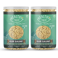 Healthy Treat Gur Saunf 400g | Jaggery Coated Saunf | Gud Saunf | Jaggery Saunf | Jaggery Coated Fennel Seeds | Saunf Mouth Fresheners | Digestive, After-Meal | Traditional Mukhwas, Mouth Freshener Gur Saunf | Perfect for Snacking Anytime | (Pack of 2-200 gm each)