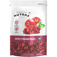 Nutraj Sweet & Tart Sliced Cranberry 180g | no added preservatives | Pouch | Rich in Calcium and Vitamin K | Vegan, Non-GMO | Ideal For Snacking | Berries | Pack of 1