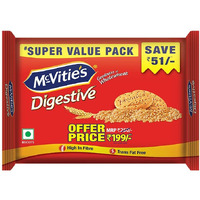McVities Digestive High Fibre biscuits with Goodness of Wholewheat, 959.1g, Super Saver Family Pack