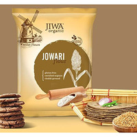 JIWA healthy by nature Organic Jowar Flour / Atta| Soft Fluffy Rotis | Chakki Ground Jowari Atta | Millet Flour | Sorghum Flour | Jonna Atta | Certified Organic & Gluten Free | 100% Natural | 1 kg