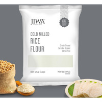 JIWA healthy by nature Cold Pressed Organic Rice Flour | Soft Fluffy Rotis | 100% Natural, Chakki Ground & Gluten Free | Chawal Ka Atta | Make Tasty Idlis And Dumplings | 1 Kg