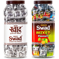 Swad Original & Swad Mixed Flavours Candy, 400 Toffees, 2 Jars x 200 pc.
