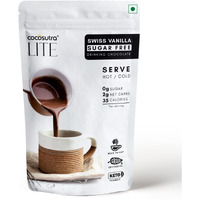 COCOSUTRA LITE - SUGAR FREE Drinking Chocolate Mix - Swiss Vanilla | Zero Sugar, Low Carb, Low Calorie | Stevia & Erythritol based | Keto Friendly Hot Chocolate | Vegan | Enjoy hot or cold | 200g