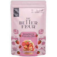 The Better Flour No Maida Strawberry Pancake Mix, Instant Breakfast & Healthy Dessert Mix made with Chickpea & Rice, Rich in Protein, Contains 100% Plant Based Protein | Gluten Free | Healthy Breakfast for Kids & Adults | 150gm