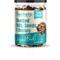 Zucchero Roasted Premium Nuts, Seeds & Berries, Unsalted, 400g (Mix of 16 Super Nuts, Seeds & Berries) | Oil-Free Roasting | No Salt | Slow baked Trail Mix