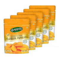 Happilo Premium Dried Turkish Apricots 200g each (Pack of 5), Jumbo Size Seedless, Juicy and Tangy Dehydrated Fruits