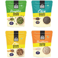 WONDERLAND FOODS Healthy & Tasty Chia, Pumpkin, SunFlower, Flax Seeds 800g Pouch (200g X 4) | Seeds for Eating | Immunity Booster Diet | Protein and Rich in Fibre