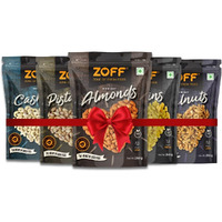 Zoff Premium Daily Needs Mixed Dry Fruits Combo - Almonds, Cashews, Raisins, Roasted Pistachios, & Walnut Halves 250g Each | Premium Zip Lock Pouch | Net weight - 1.25Kg
