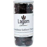 Lagom Gourmet Seedless Safawi Dates 500G,Saudi Arabia Dates,All Natural,No Preservatives,No Added Sugar,Gluten Free,Vegan,Plant Based,Non Gmo,Dates Dry Fruits,Khajur,Khajoor,Khejur