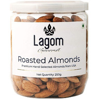 Lagom Gourmet Roasted Almonds 250G | Lightly Salted | Dry Roasted | No Oil Used | Roasted To Perfection | No Preservatives | No Artificial Flavors | Gluten Free | Non Gmo | Nuts Dry Fruits