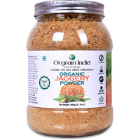 Orgrain India Organic Jaggery Powder, 2.4 Kg (Pack of 4*600g) | Hand Crushed Gur Powder | Organically Grown | No Preservatives Added | No Artificial Flavors