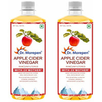 Dr. Morepen Apple Cider Vinegar With 2X Mother - 1000Ml, Raw, Unfiltered & 100% Unpasteurized, Naturally Fermented Blend Of Freshly Brewed Himalayan Apple, Double Mother Content Formula