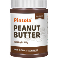 Pintola Peanut Butter Chocolate Flavour Crunchy 500g - 18.6g Protein & 5.2g Dietary Fiber, Made with Premium Roasted Nuts & Cocoa, Gluten Free, Zero Cholesterol & Trans Fat, Vit E & B3, Dark Chocolate