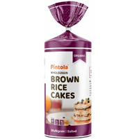 PINTOLA Organic Brown Rice Cake - Multigrain (Salted, Pack of 4) (130 g x 4), Gluten-Free Snack for Weight Loss, Made with 9 Wholegrains, Soy and Yeast-Free, Taste Best With Peanut Butter, Low Fat, 30 calorie per cake