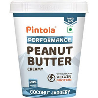 Pintola Plant Protein Peanut Butter Coconut Jaggery Creamy 510g, 28% High Protein, 7g Fiber, Vegan Protein, Gluten Free, Zero Trans Fat, Nut Butter, Bread Snacks