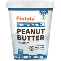 Pintola Plant Protein Peanut Butter Coconut Jaggery Crunchy 510g, 28% High Protein, 7g Fiber, Vegan Protein, Gluten Free, Zero Trans Fat, Nut Butter, Bread Snacks