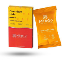 MiHeSo Mind Health Soul Overnight Oats Mango Sampler - 60G | Healthy Oatmeal Breakfast | No Refined Sugar | High Protein, Calcium And Fibre | Gluten Free | Added Probiotics
