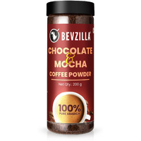 Bevzilla 200 Gram Instant (Choco-Mocha) Coffee Powder | Make 100 Cups | 100% Arabica |Strong Coffee| Classic Coffee| Espresso, Latte & Cappuccino | Hot & Cold Coffee | Unbreakable Jar