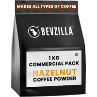 Bevzilla 1kg Hazelnut Instant Coffee Powder | Makes 500 Cups | Made For HoReCa