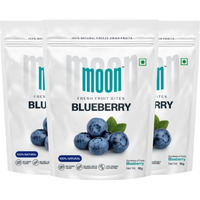 Moon Freeze dried Premium Blueberries 16g (Gluten Free, Non-GMO & Vegan) Vitamin Rich Blueberries, Dried Blueberries, Low Fat Healthy Snacks, Sweet and Delicious (Pack of 03)