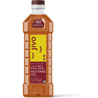 JIVO Cold Pressed Kachi Ghani Chemical Free Mustard Daily Cooking Oil, 1 Litre | Recommendable for Roasting, Frying, Baking All type of Cuisines|