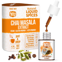 Spice Drop Chai Masala Extract | Contains Cardamom, Ginger & Black Pepper | Flavors 180 cups | 5ML equals 125 grams of powder | No preservative | 1 drop per cup | Tea Masala Drops