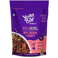 Yogabar Wholegrain Breakfast Muesli - Dark Chocolate + Cranberry,400g| Healthy Breakfast Cereals | Granola | Gluten Free | Antioxidant Rich | Healthy Food for Breakfast | Protein Rich