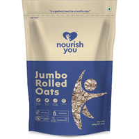 Nourish You Jumbo Rolled Oats | Gluten Free | Whole Grain Rolled Oats with High Fibre & Protein | Diet food for Weight Management | 500 G