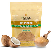 Kokos Natural- Tropikoko Organic Coconut Sugar - 250 Gm | 100% Natural Sugar Replacement | Contains 15 Essential Vitamins and Minerals | Organic Sugar | Sugar Substitute | Pack of 1