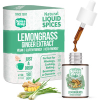 Spice Drop Lemongrass Ginger Natural Extract | Best Used For Herbal Tea, Soups, Shakes, and Beverages | No Added Preservatives | Vegan Paleo Friendly | Drop And Stir | Non-GMO | 5 ML (180 Drops)