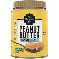 The Butternut Co. Natural Peanut Butter (Crunchy) 1kg, Unsweetened, 32g Protein, No Added Sugar, 100% Peanuts, No Salt, High Protein Peanut Butter, Gluten Free, Vegan, Cholesterol Free