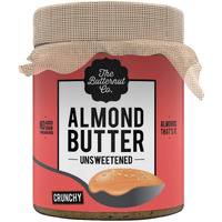 The Butternut Co. Natural Almond Butter (Crunchy) 200g, Unsweetened, 24g Protein, No Added Sugar, 100% Almonds, No Salt, Pure Almond Butter, Gluten Free, Vegan, Keto