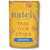 Natch Thai Sticky Rice Chips, Gluten Free, Vegan, Party Family Pack, All Natural Crunchy Crackers (Sesame) 100 Gm