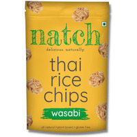 Natch Thai Sticky Rice Chips, Gluten Free, Vegan, Party Family Pack, All Natural Crunchy Crackers (Wasabi) 100 Gm