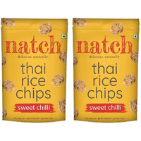 Natch Thai Sticky Rice Chips, 100% All Natural, Vegan, Gluten Free, No Artificial Preservatives, Trans Fat Free, Low Calorie, Sweet Chilli Flavour, 100g each (Pack of 2)