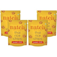 Natch Thai Sticky Rice Chips, 100% All Natural, Vegan, Gluten Free, No Artificial Preservatives, Trans Fat Free, Low Calorie, Sweet Chilli Flavour, 25gm each (Pack of 4)