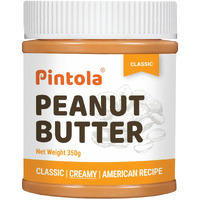 PINTOLA Original Classic Peanut Butter Creamy 350g - with High Protein 26g & 7.2g Fiber, Premium Roasted Nuts, Gluten Free, Zero Trans Fat, with MUFA Good Fats, Vit E & B3, Dairy Free