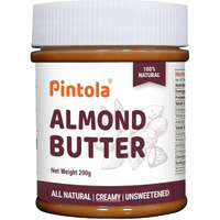 Pintola Almond Butter Creamy 200g - All Natural Unsalted Butter, Healthy Almond Butter Unsweetened for Bread Spreads, Vegan Almond Butter