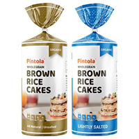 Pintola Organic Wholegrain Brown Rice Cakes Combo Pack (All Natural) (Unsalted and Lightly Salted) (130 g * 2)