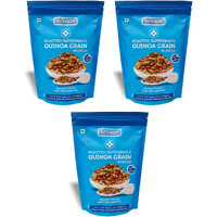 Keeros Quinoa Grain Healthy & Diabetic Friendly Roasted Snacks | Diet Namkeen & Snacks for Weight Loss | Low GI, High Protein, Tasty & Lightly Spiced Mix of Quinoa Puffs & 4supergrains |Pack of 3x250g
