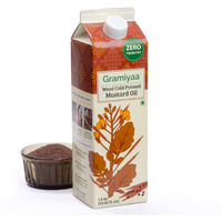 Gramiyaa Wood Cold Pressed Mustard Oil - 1 Ltr | 100% Pure Unrefined Marachekku Oil/Kachi Ghani Oil | Chemical & Cholesterol Free Healthy Cooking Oil for Daily Use