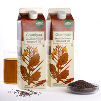 Gramiyaa Wood Cold Pressed Mustard Oil 2 Ltr | 100% Pure Unrefined Marachekku Oil/Kachi Ghani Oil | Chemical & Cholesterol Free Healthy Cooking Oil for Daily Use (Pack of 2)
