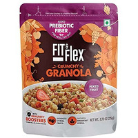 FIT & FLEX Baked Granola Mixed Fruit Oat Rich Cereal With Real Freeze Dried Fruits Ready To Eat Healthy Breakfast Food Cholesterol Free With Immunity Boosters As Seen On Shark Tank India 275 Gm