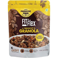FIT & FLEX Baked Crunchy Granola&Almond,Oat Rich Cereal With High Protein And Fibre,Ready To Eat Healthy Granola For Breakfast-As Seen On Shark Tank India-Chocolate Snacks-275 Gm