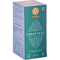 6rasa Green Lean Tea | Green Tea With A Desi Twist | 16 Ayurvedic Spices | For Weight Management | 100% Natural Herbs & Spices |No Added Sugar (2.0 Gram Each, 25 Tea Bags) (Pack Of 1)