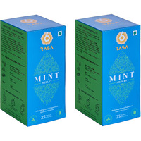 6rasa Mint Medley Tea Bags With Peppermint, Spearmint, Licorice | Cooling, Refreshing, Energizing Blend| 100% Natural Herbs & Spices | No Added Sugar (1.7 G Each, 25 Tea Bags) (Pack Of 2), 1.7 grams
