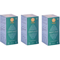 6rasa Green Lean Tea | Green Tea With A Desi Twist | 16 Ayurvedic Spices | For Weight Management | 100% Natural Herbs & Spices |No Added Sugar (2.0 Gram Each, 25 Tea Bags) (Pack Of 3)