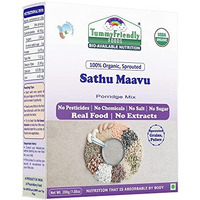 TummyFriendly Foods Certified Organic Sprouted Sathu Maavu Mix | Made of Sprouted Ragi, Whole Grains, Pulses & Nuts | Organic Baby Food For 8+ Months Baby | Rich in Protein & healthy-Fat MultiGrain Cereal Health Mix | Sattu Real Food for babies kids adults | Available in baby trial packs too | Shelf-life 9 month | 200g, ONE PACK