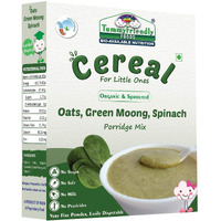 TummyFriendly Foods Certified Organic Oats, Sprouted Green Moong, Spinach Porridge Mix | Oats for Baby Food | Made of Sprouted Whole Green Moong, Oats and Baby Spinach | Organic Oats for baby 8 months | Organic Oats for baby 1 year | Rich in Protein and Iron | No Sugar, No Salt, No Milk, No Chemicals, No Pesticides & No GMO | Maximum Possible Nutrition From Real-Food | 9 Month Shelf Life | 200g